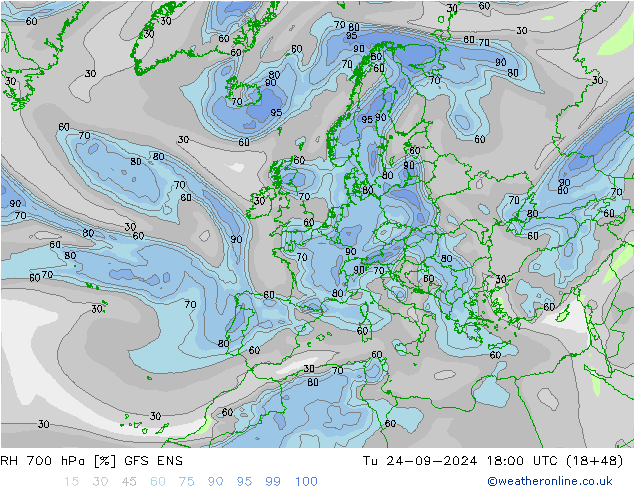 RH 700 hPa GFS ENS mar 24.09.2024 18 UTC