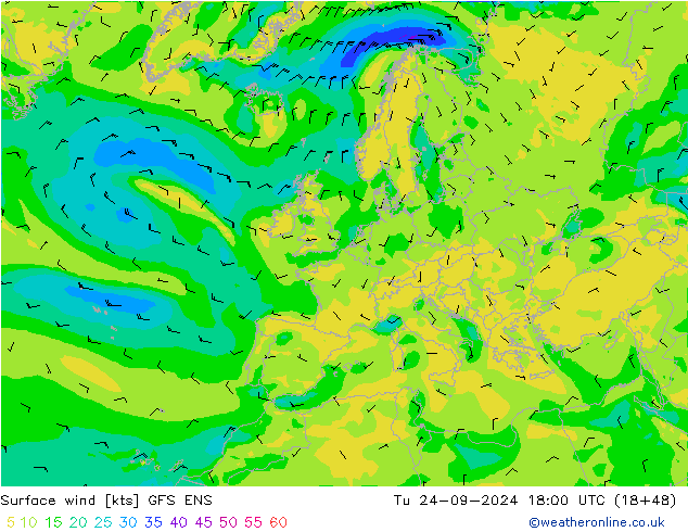  10 m GFS ENS  24.09.2024 18 UTC