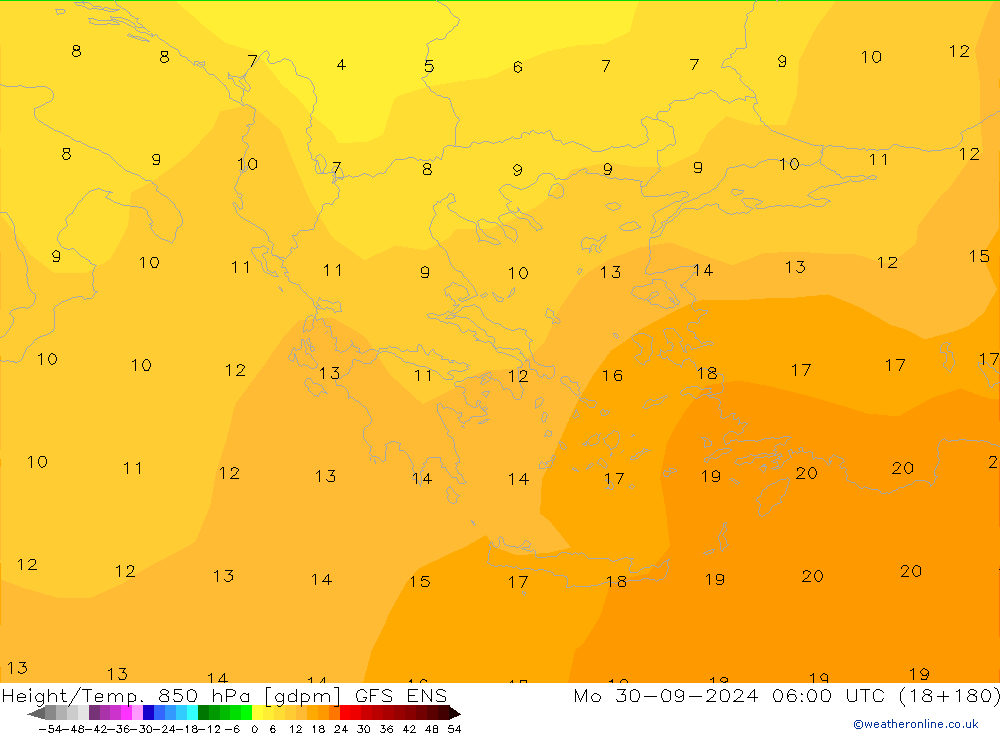 Height/Temp. 850 hPa GFS ENS Po 30.09.2024 06 UTC