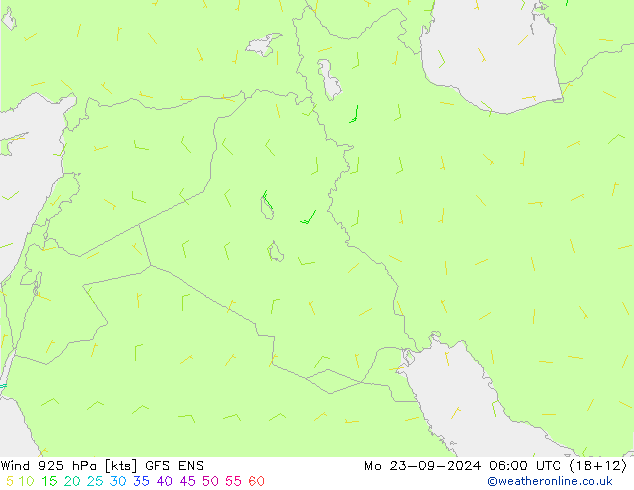 Wind 925 hPa GFS ENS Mo 23.09.2024 06 UTC