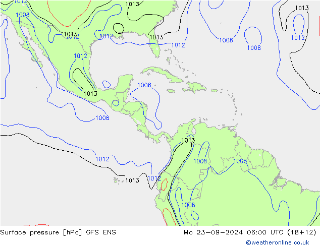 Surface pressure GFS ENS Mo 23.09.2024 06 UTC