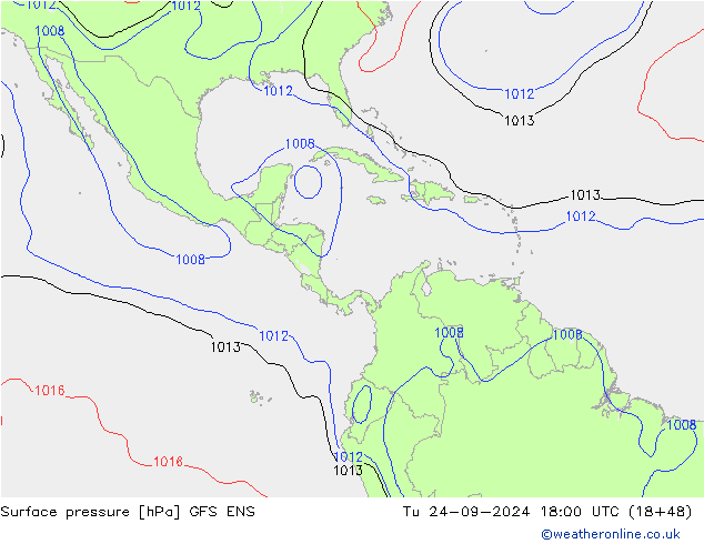 pressão do solo GFS ENS Ter 24.09.2024 18 UTC