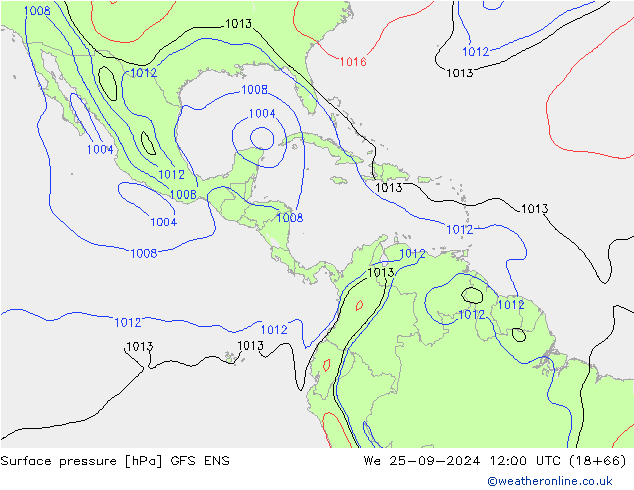 приземное давление GFS ENS ср 25.09.2024 12 UTC