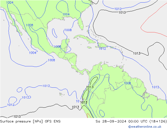 приземное давление GFS ENS сб 28.09.2024 00 UTC