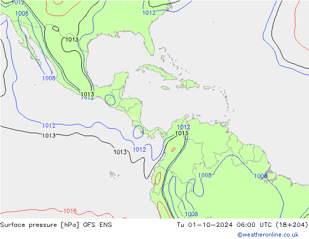 Surface pressure GFS ENS Tu 01.10.2024 06 UTC