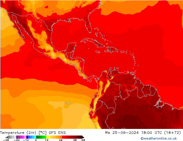 карта температуры GFS ENS ср 25.09.2024 18 UTC