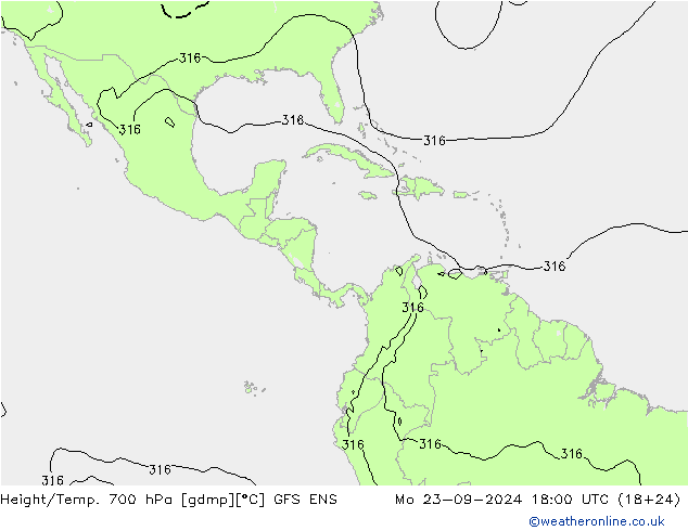 Height/Temp. 700 hPa GFS ENS  23.09.2024 18 UTC