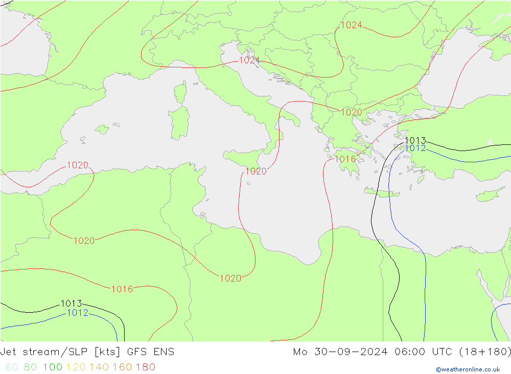 Polarjet/Bodendruck GFS ENS Mo 30.09.2024 06 UTC