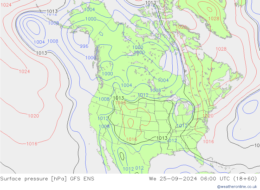 pression de l'air GFS ENS mer 25.09.2024 06 UTC