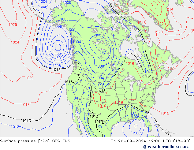 Luchtdruk (Grond) GFS ENS do 26.09.2024 12 UTC