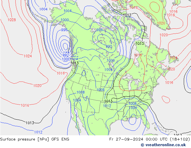 Bodendruck GFS ENS Fr 27.09.2024 00 UTC