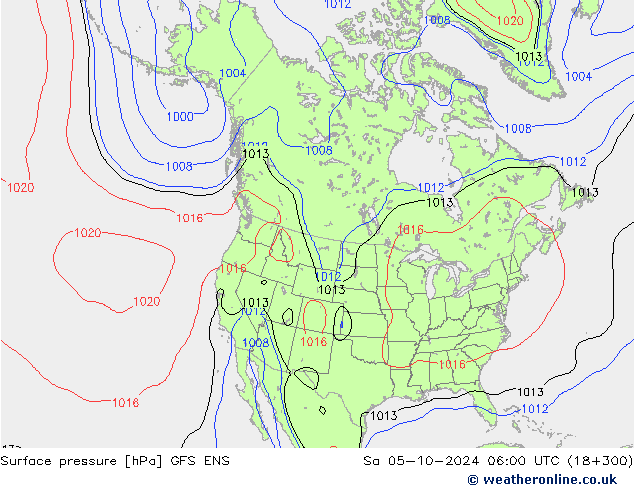 ciśnienie GFS ENS so. 05.10.2024 06 UTC