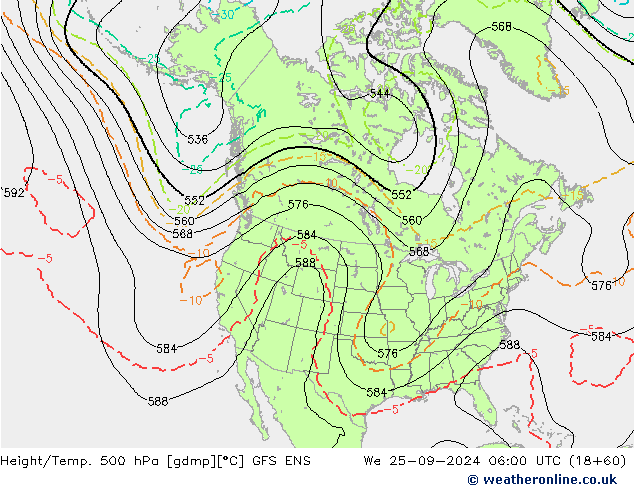 Height/Temp. 500 hPa GFS ENS We 25.09.2024 06 UTC