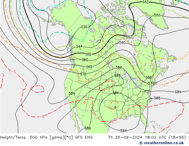 Height/Temp. 500 hPa GFS ENS Th 26.09.2024 18 UTC