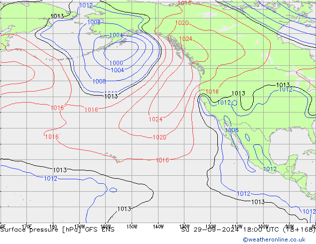 Atmosférický tlak GFS ENS Ne 29.09.2024 18 UTC