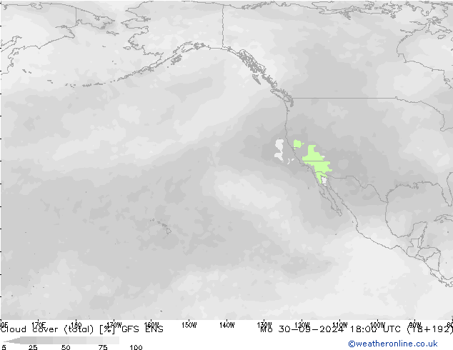 Bewolking (Totaal) GFS ENS ma 30.09.2024 18 UTC