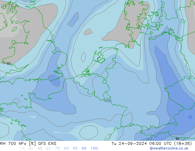 RH 700 hPa GFS ENS Ter 24.09.2024 06 UTC