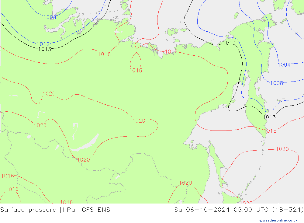 приземное давление GFS ENS Вс 06.10.2024 06 UTC