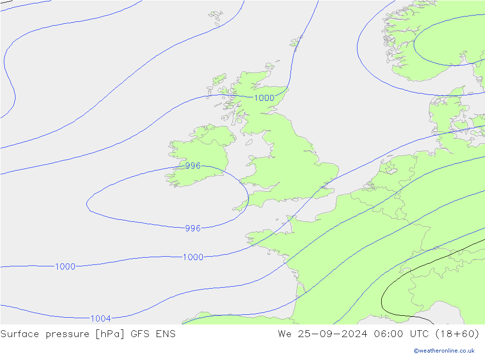 Luchtdruk (Grond) GFS ENS wo 25.09.2024 06 UTC