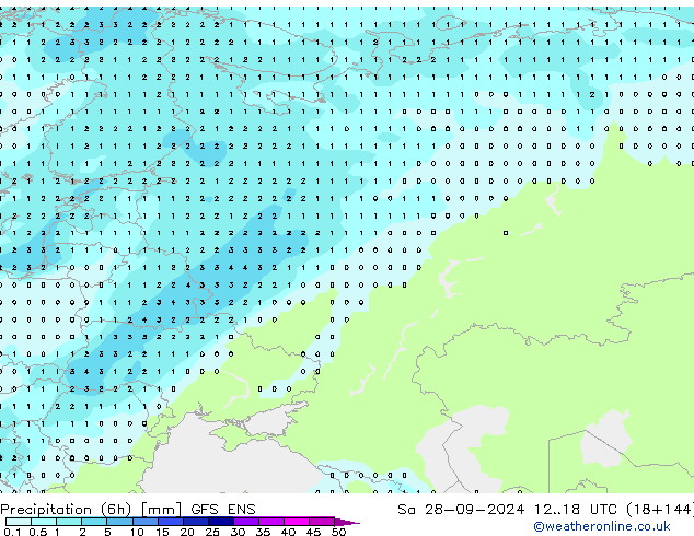 Yağış (6h) GFS ENS Cts 28.09.2024 18 UTC