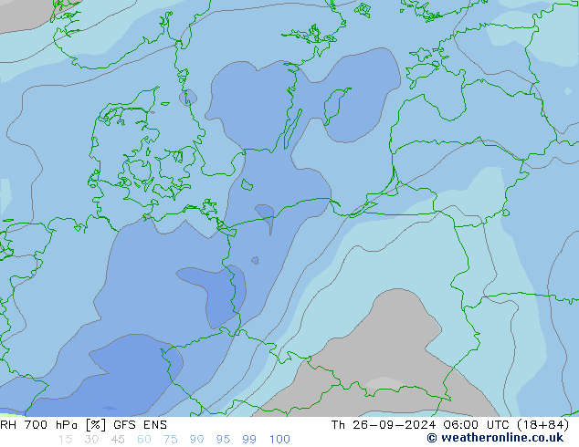 RH 700 hPa GFS ENS  26.09.2024 06 UTC