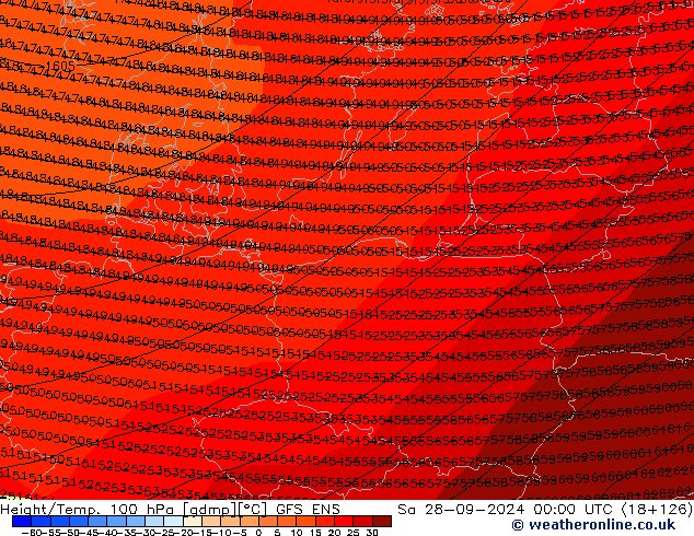 Height/Temp. 100 hPa GFS ENS Sa 28.09.2024 00 UTC