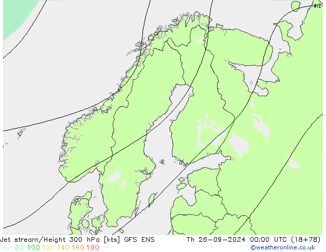 Jet stream/Height 300 hPa GFS ENS Th 26.09.2024 00 UTC