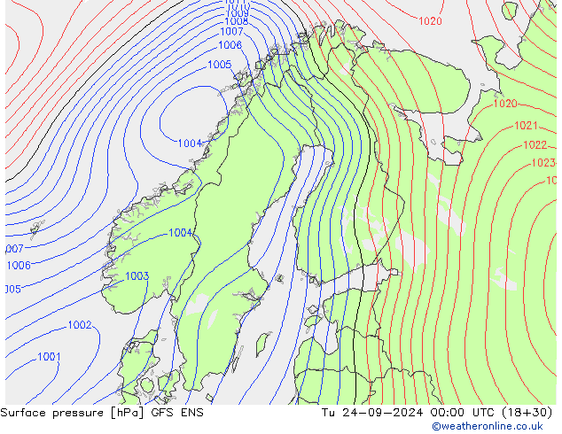 pressão do solo GFS ENS Ter 24.09.2024 00 UTC