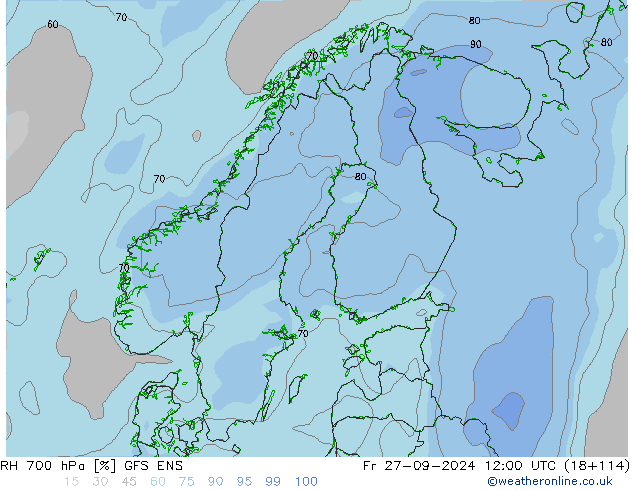 RH 700 hPa GFS ENS Sex 27.09.2024 12 UTC