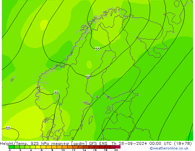 Height/Temp. 925 hPa GFS ENS Th 26.09.2024 00 UTC