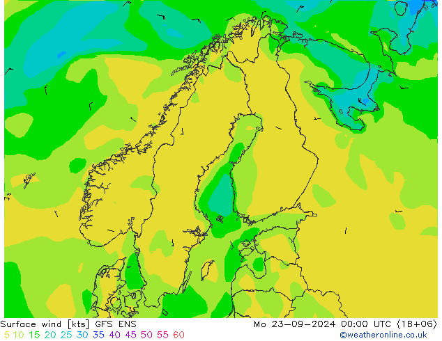 Surface wind GFS ENS Mo 23.09.2024 00 UTC