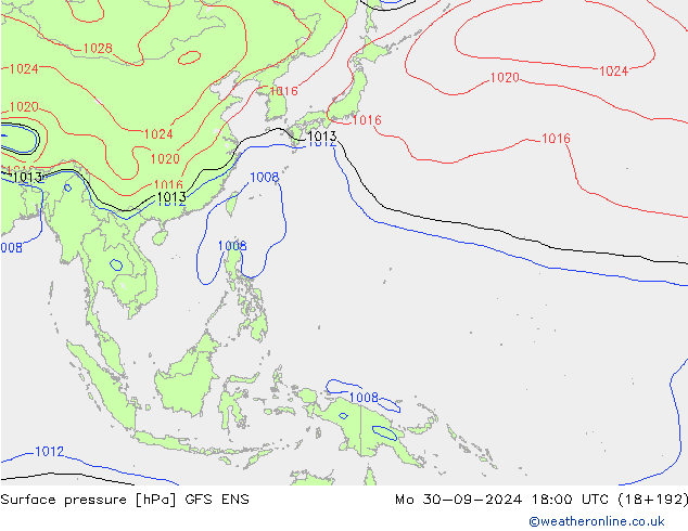 Yer basıncı GFS ENS Pzt 30.09.2024 18 UTC