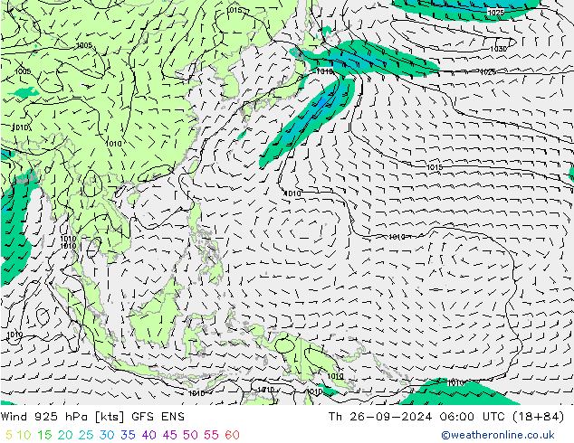 Wind 925 hPa GFS ENS Th 26.09.2024 06 UTC