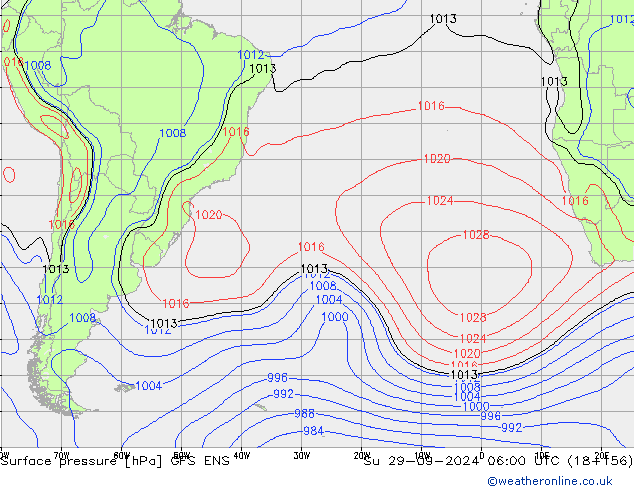 Surface pressure GFS ENS Su 29.09.2024 06 UTC