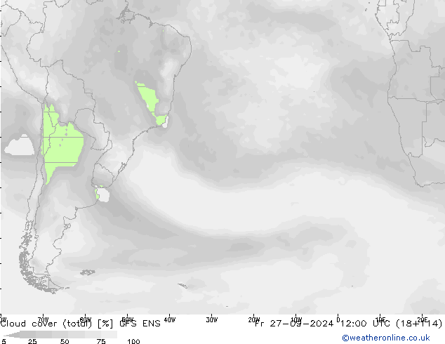 Nubi (totali) GFS ENS ven 27.09.2024 12 UTC