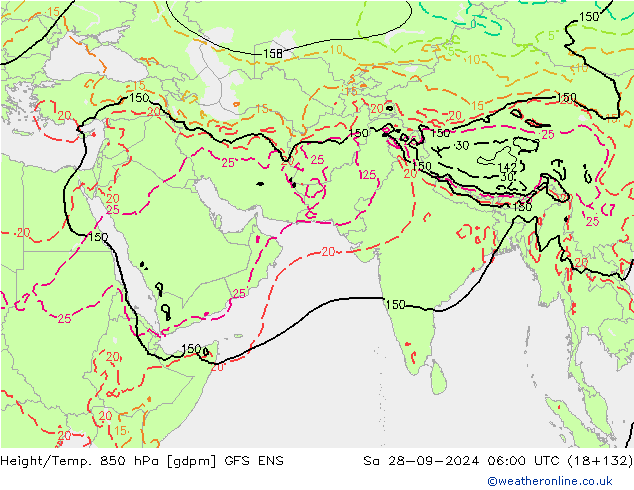 Height/Temp. 850 hPa GFS ENS so. 28.09.2024 06 UTC