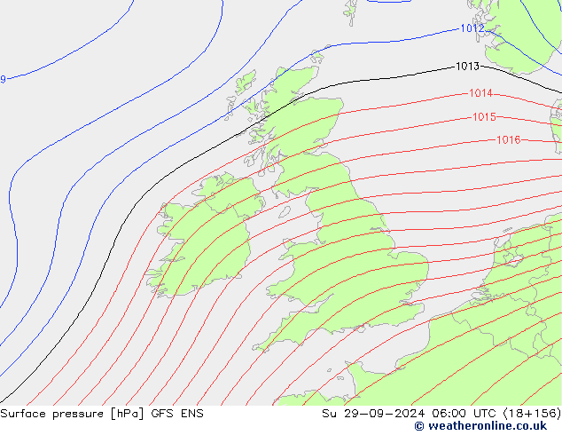 Surface pressure GFS ENS Su 29.09.2024 06 UTC