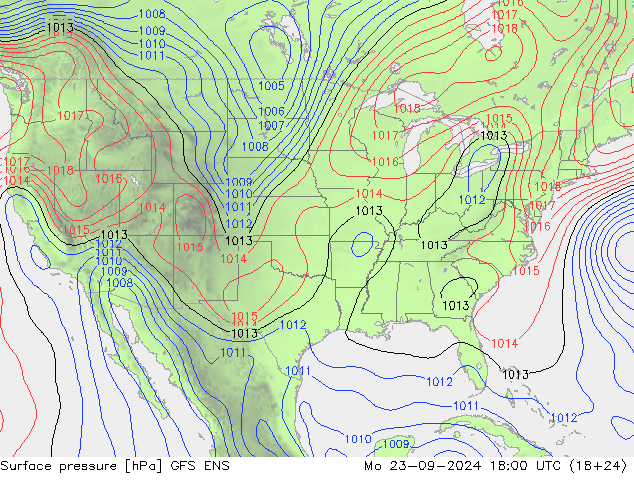 Pressione al suolo GFS ENS lun 23.09.2024 18 UTC