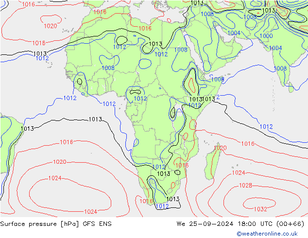 Pressione al suolo GFS ENS mer 25.09.2024 18 UTC