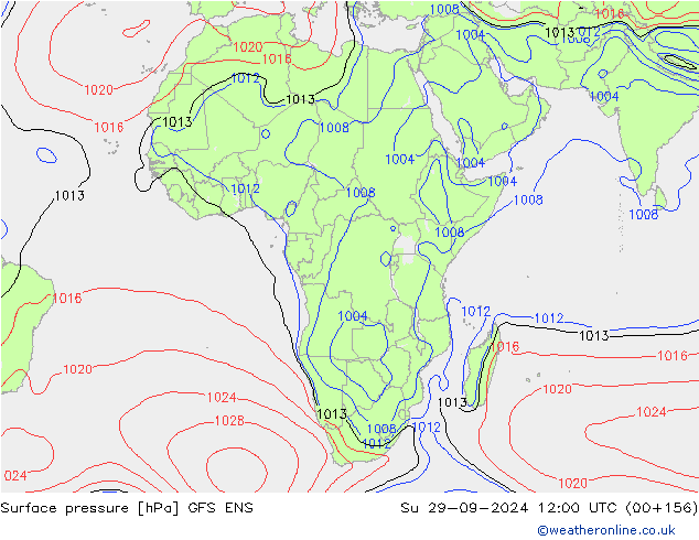 Surface pressure GFS ENS Su 29.09.2024 12 UTC