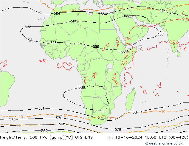 Yükseklik/Sıc. 500 hPa GFS ENS Per 10.10.2024 18 UTC