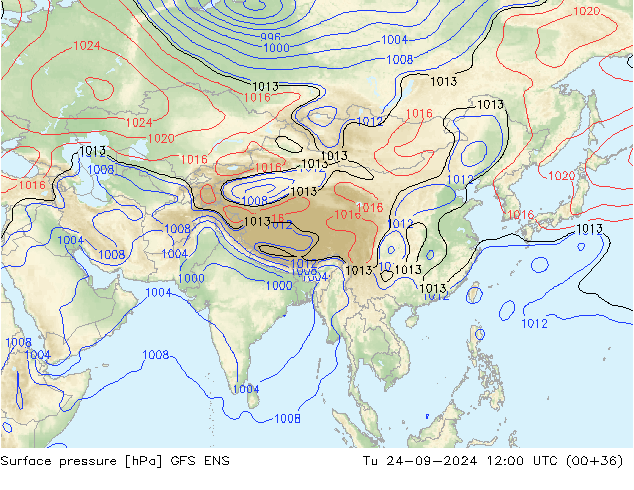 Pressione al suolo GFS ENS mar 24.09.2024 12 UTC