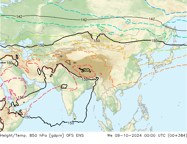 Height/Temp. 850 hPa GFS ENS We 09.10.2024 00 UTC