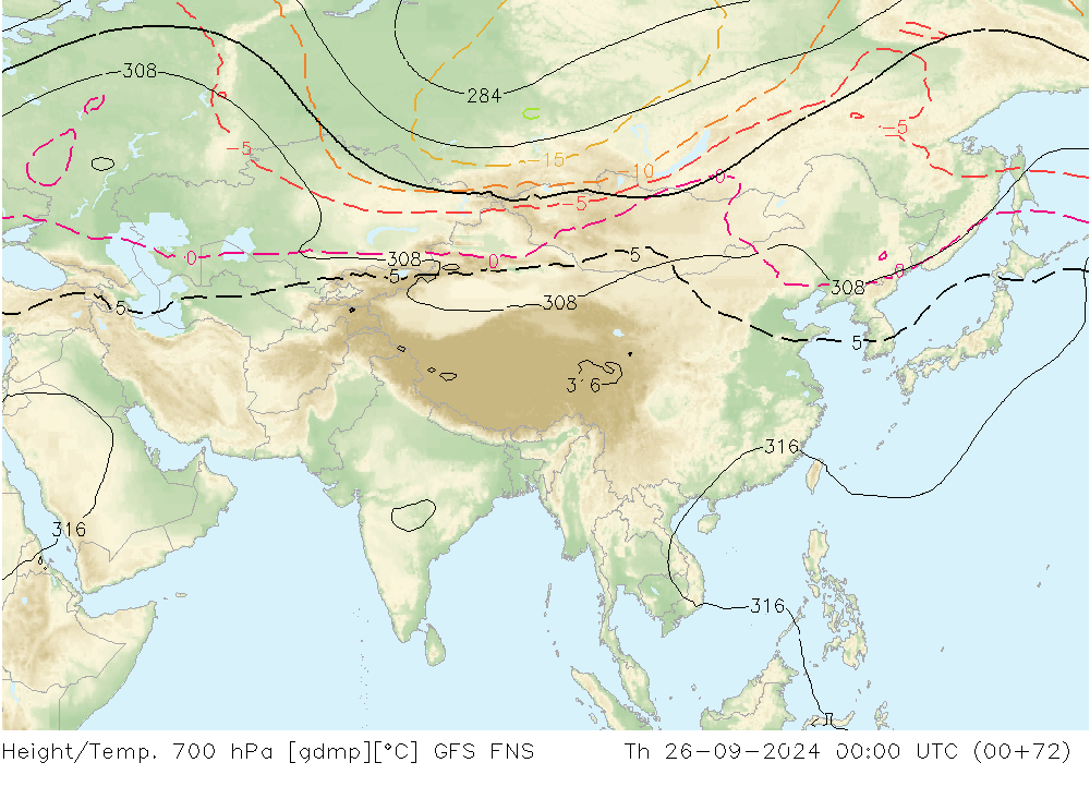 Height/Temp. 700 hPa GFS ENS Qui 26.09.2024 00 UTC