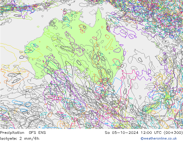 Srážky GFS ENS So 05.10.2024 12 UTC