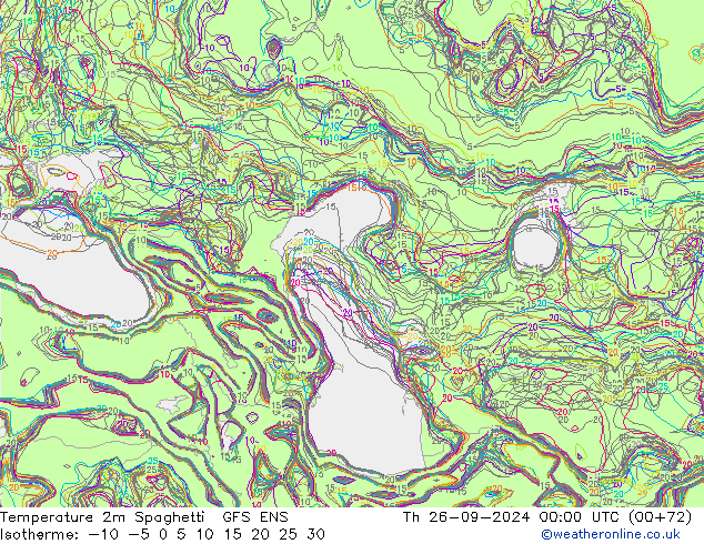 Temperatura 2m Spaghetti GFS ENS Qui 26.09.2024 00 UTC