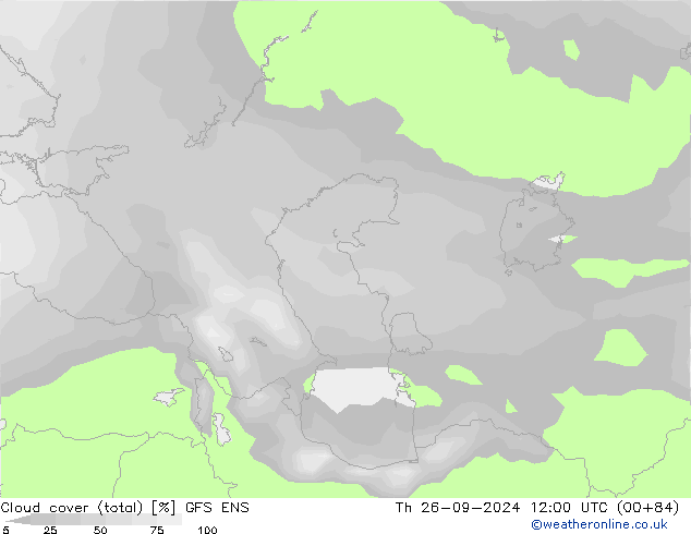 Wolken (gesamt) GFS ENS Do 26.09.2024 12 UTC