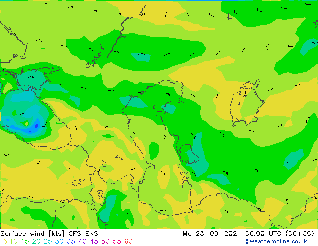 Surface wind GFS ENS Po 23.09.2024 06 UTC