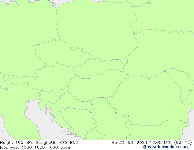 Hoogte 100 hPa Spaghetti GFS ENS ma 23.09.2024 12 UTC