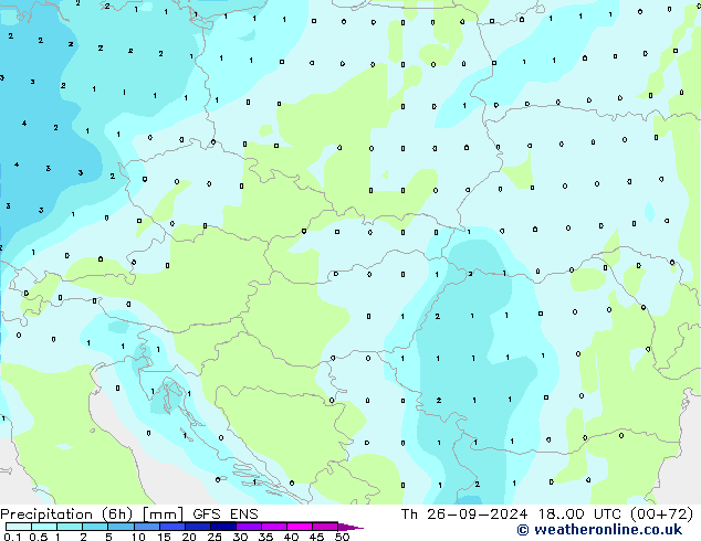 Precipitation (6h) GFS ENS Th 26.09.2024 00 UTC